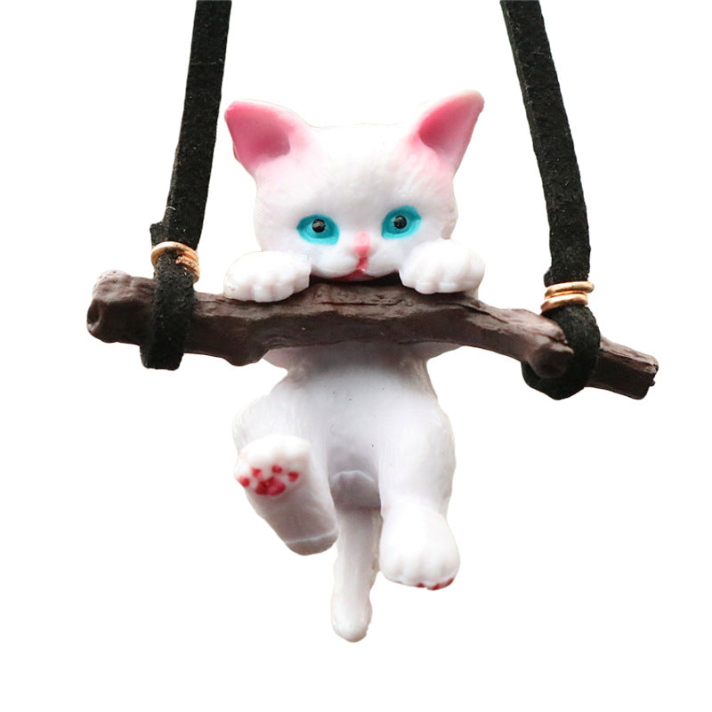 Creative Cute branch Cat Rearview Mirror Pendant Simple Decoration Car Interior Accessories